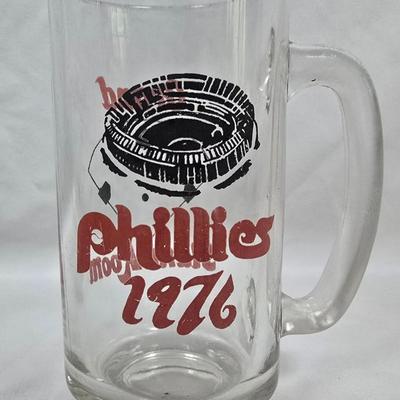 LOT 124: Vintage Phillies Collector Mugs, Bucket Hats, Visor and Glass Pitcher