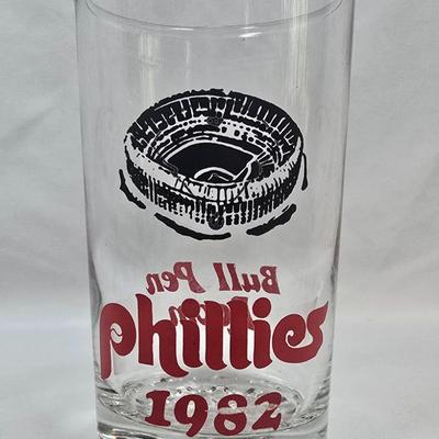LOT 124: Vintage Phillies Collector Mugs, Bucket Hats, Visor and Glass Pitcher