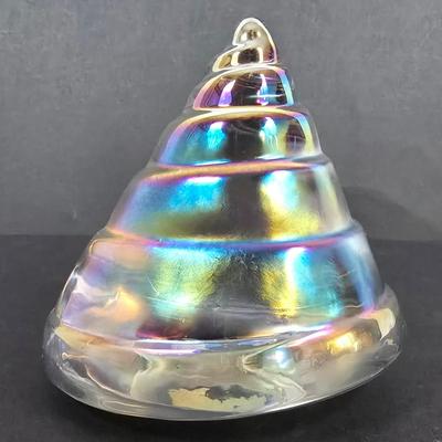 LOT 127: Vintage Alka Kaiser Porcelain Vase w/Embossed Design, Iridescent Shell Art Paperweight & Footed Seashell