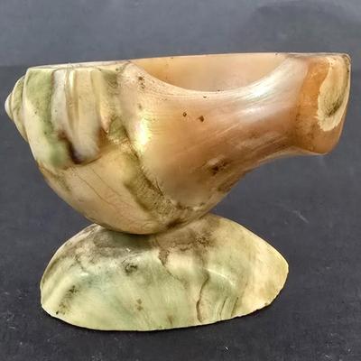 LOT 127: Vintage Alka Kaiser Porcelain Vase w/Embossed Design, Iridescent Shell Art Paperweight & Footed Seashell