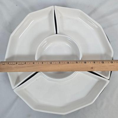 LOT 129: Pfaltzgraff Lazy Susan and MCM "Zebra" Print Glasses
