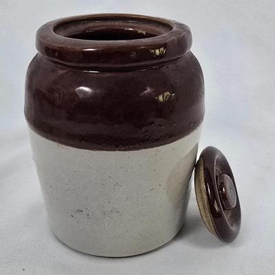 LOT 135: Stoneware Collection in Brown Tones; Mugs, Butter Sauce Dish, Custard Cups, Jars and More