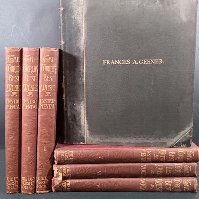 LOT 136: Early 20th Century University Society Inc. The World's Best Music Volumes 1-4 and Volumes 6-7 with Frances A. Gesner Book...