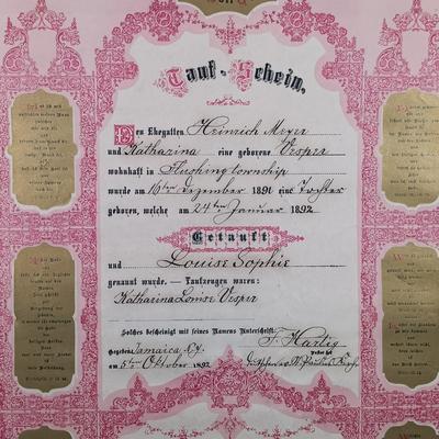 LOT 137: Antique German Marriage Certificate, Confirmation Certificate & More
