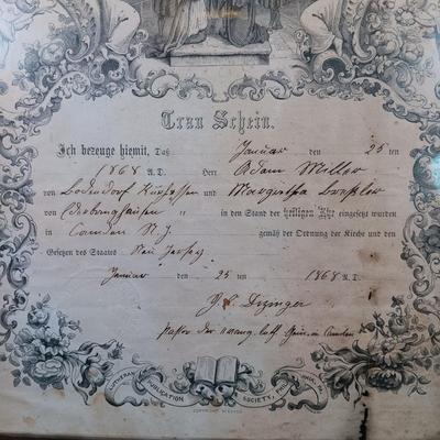 LOT 137: Antique German Marriage Certificate, Confirmation Certificate & More
