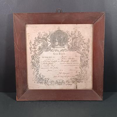 LOT 137: Antique German Marriage Certificate, Confirmation Certificate & More