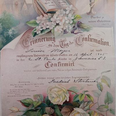 LOT 137: Antique German Marriage Certificate, Confirmation Certificate & More
