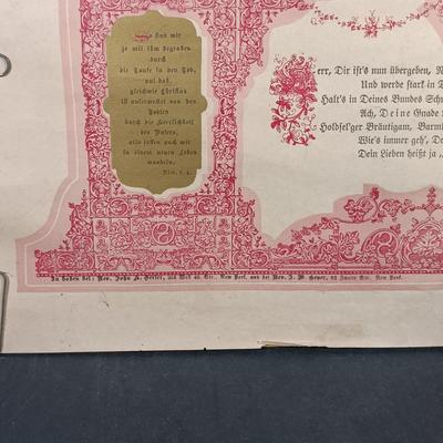 LOT 137: Antique German Marriage Certificate, Confirmation Certificate & More