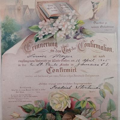LOT 137: Antique German Marriage Certificate, Confirmation Certificate & More