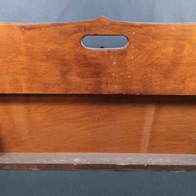 LOT 139: Wooden Magazine Rack with Vintage Travel Maps and Pamphlets
