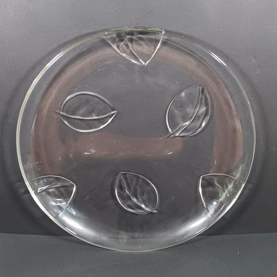 LOT 140: Fall Decor and More with Candles, Candle Holders, Ceramic Serving Bowl, Glass "leaf" Platter