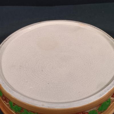LOT 140: Fall Decor and More with Candles, Candle Holders, Ceramic Serving Bowl, Glass "leaf" Platter