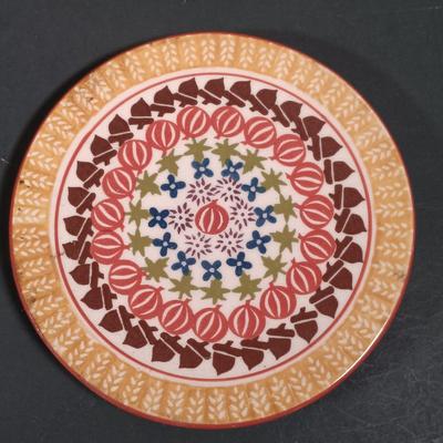 LOT 140: Fall Decor and More with Candles, Candle Holders, Ceramic Serving Bowl, Glass "leaf" Platter