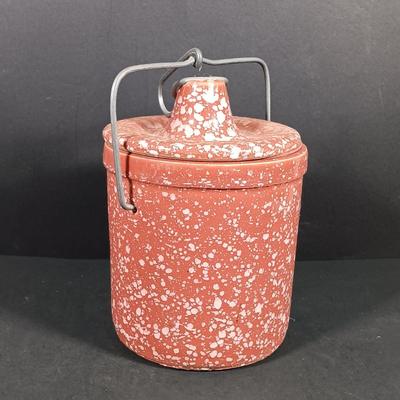 LOT 145: Vintage Milk Bottles, Spongeware Reco Crock, En Provence Rooster Canister & More