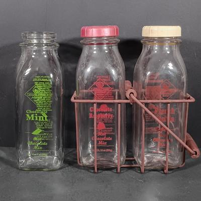 LOT 145: Vintage Milk Bottles, Spongeware Reco Crock, En Provence Rooster Canister & More