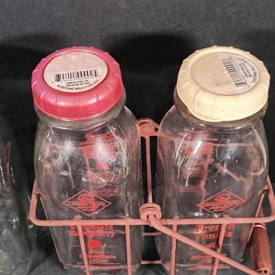 LOT 145: Vintage Milk Bottles, Spongeware Reco Crock, En Provence Rooster Canister & More