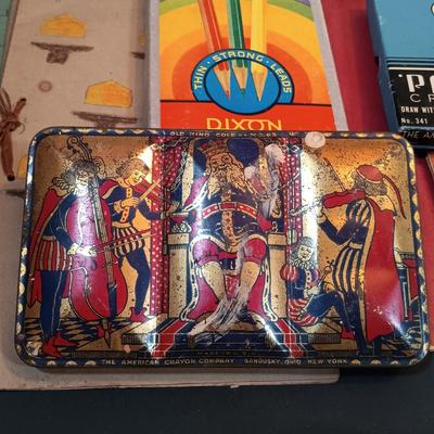 LOT 151: Vintique School Collection - 1920s School Certificates, Old King Cole Watercolor Tin, Children's Notebooks & More