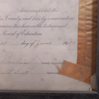 LOT 151: Vintique School Collection - 1920s School Certificates, Old King Cole Watercolor Tin, Children's Notebooks & More