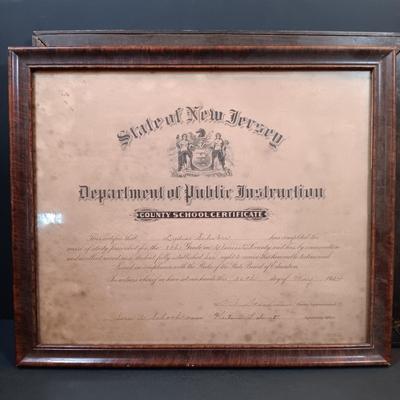 LOT 151: Vintique School Collection - 1920s School Certificates, Old King Cole Watercolor Tin, Children's Notebooks & More