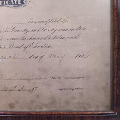 LOT 151: Vintique School Collection - 1920s School Certificates, Old King Cole Watercolor Tin, Children's Notebooks & More