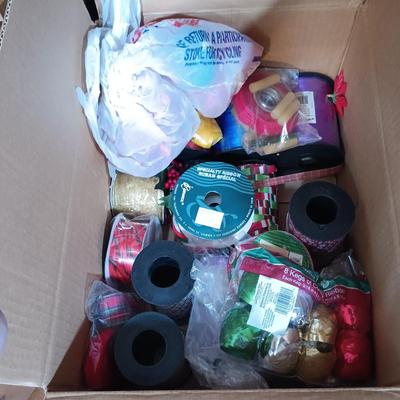LOT 153: Large Collection of Wrapping Paper, Gift Bags, Ribbons & More