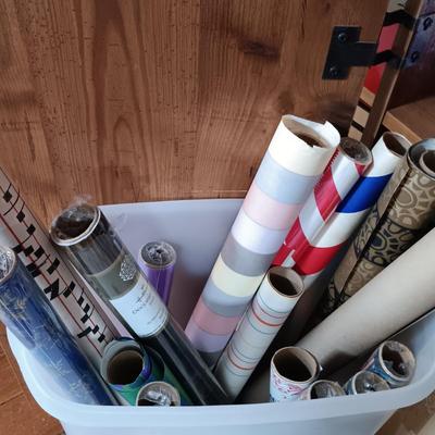 LOT 153: Large Collection of Wrapping Paper, Gift Bags, Ribbons & More
