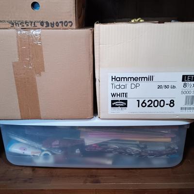 LOT 153: Large Collection of Wrapping Paper, Gift Bags, Ribbons & More