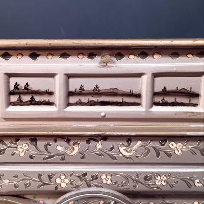 LOT 156: Thorens Swiss Engraved Metal Organ Grinder Music Box