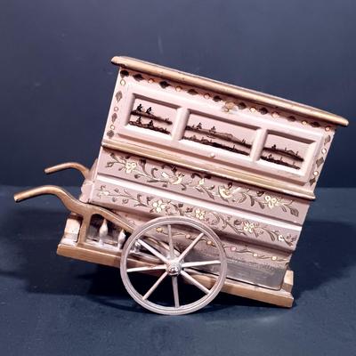 LOT 156: Thorens Swiss Engraved Metal Organ Grinder Music Box