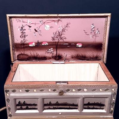 LOT 156: Thorens Swiss Engraved Metal Organ Grinder Music Box