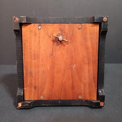 LOT 157: Vintage Mechanical Musical Wood Card Holder with a German Made Singing Bird Music Box