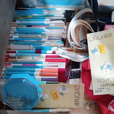 LOT 158: Vintage Strømmen Accordion Sewing Box with Sewing Notions & More