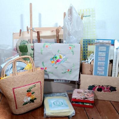 LOT 159: Large Collection of Cross-stitch Patterns, Frames, Thread & More