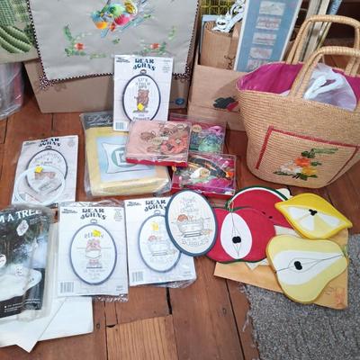 LOT 159: Large Collection of Cross-stitch Patterns, Frames, Thread & More