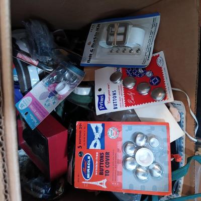 LOT 160: Vintage Husqvarna Viking Sewing Machine, Sewing Table, Sewing Notions & More