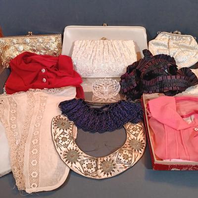 LOT 161: Collection of Vintage and Antique Collars, Vintage Purses & More