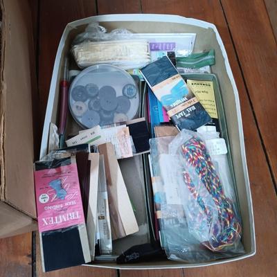 LOT 162: Large Collection of Vintage Fabric Remnants, Bolts of Upholstery and Pleather Fabric, Ribbons, Patterns & More