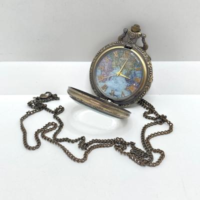 LOT 164: Pendant Watch and Necklaces, Gold Filled Chain and Vintage Red Stone Buttons
