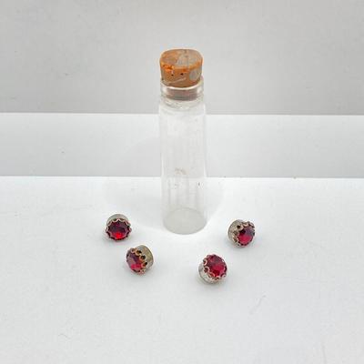 LOT 164: Pendant Watch and Necklaces, Gold Filled Chain and Vintage Red Stone Buttons