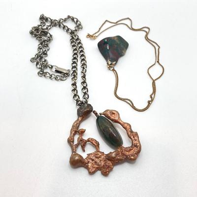 LOT 164: Pendant Watch and Necklaces, Gold Filled Chain and Vintage Red Stone Buttons