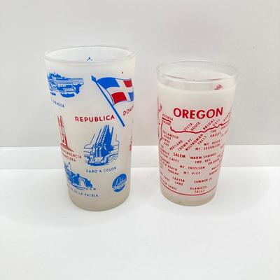 LOT 165: Vintage Frosted Drinking Glasses - Atlas Hazel, Libbey and More