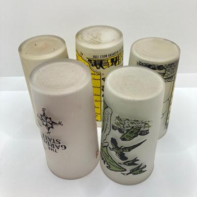 LOT 165: Vintage Frosted Drinking Glasses - Atlas Hazel, Libbey and More