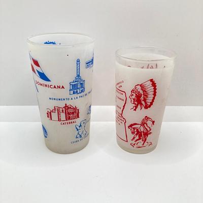LOT 165: Vintage Frosted Drinking Glasses - Atlas Hazel, Libbey and More