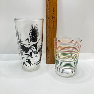 LOT 166: Vintage Glasses - Juice Pitcher, Juicer with Collection of Drinking Glasses