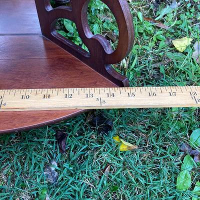 LOT 170: Carved and Upholstered Victorian Chair with Mirrored / Wood Corner Shelf