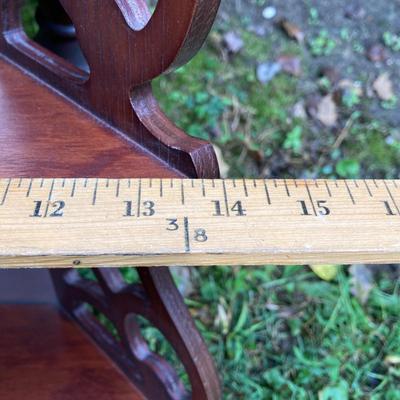 LOT 170: Carved and Upholstered Victorian Chair with Mirrored / Wood Corner Shelf