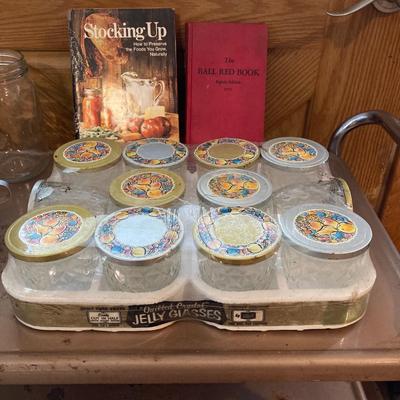 LOT 172: Rolling Metal Cart with Canning Supplies and Books