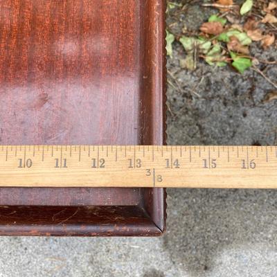 LOT 173: Vintage Ornate Wood Table with Foot Stool and Accent Pillow