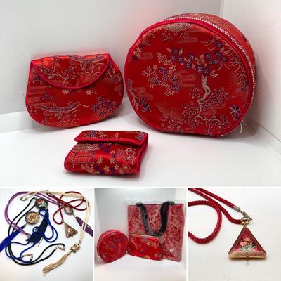 LOT 176: Asian Inspired Collection - Purses and Cloisonne Jewelry