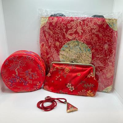 LOT 176: Asian Inspired Collection - Purses and Cloisonne Jewelry
